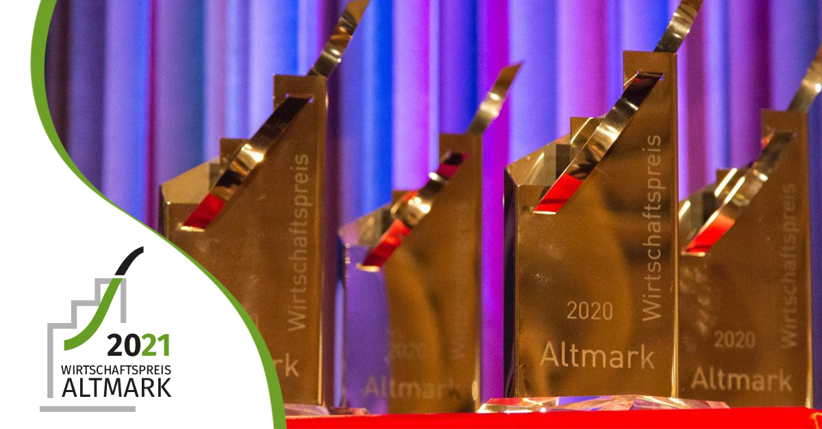 Foto der Statuen von der Auszeichnung Wirtschaftspreis Altmark 2020